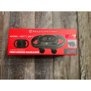 NEW Bally Total Fitness Red & Black 4 Head Handheld Percussion Massager One Size